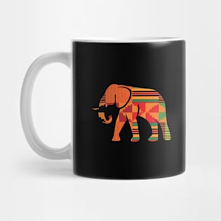 Elephant Animal with African Kente Pattern Mug